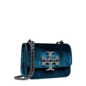 Tory Burch Eleanor Small Velvet Pavé Shoulder Bag